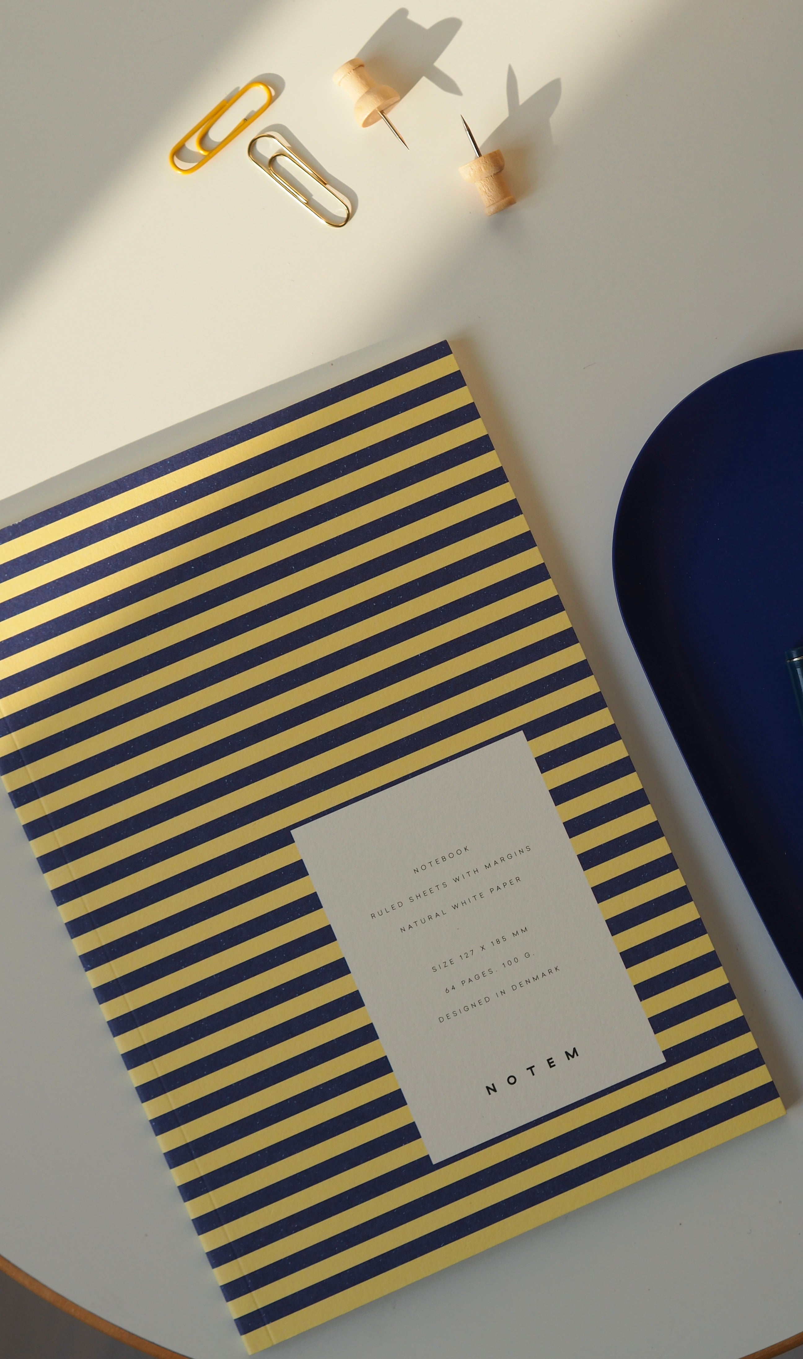 VITA notesbog, small - Blue & Yellow